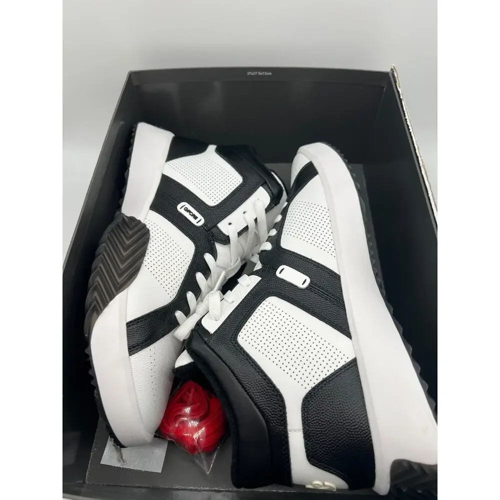 G/Fore G.112 Leather Mid-Top Street Shoe Black/White Men's Size 12 New